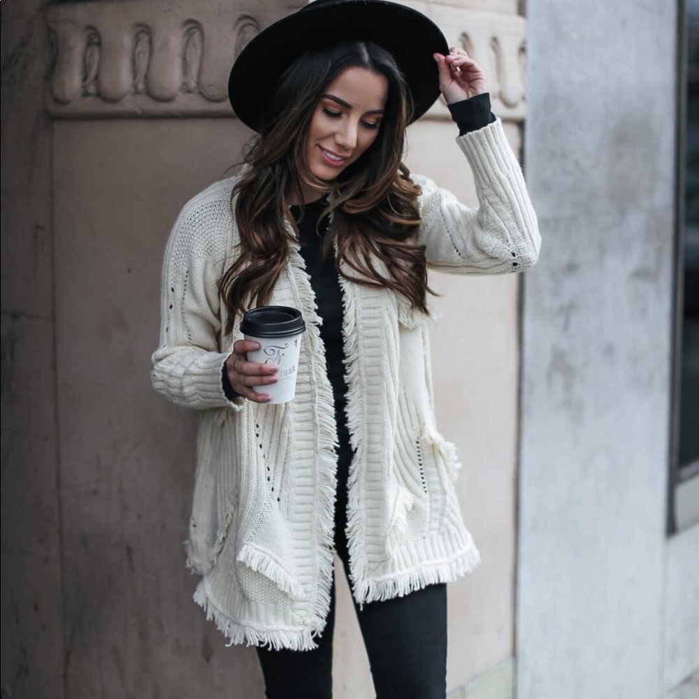 {Anthropologie} Rima Fringed Cardigan